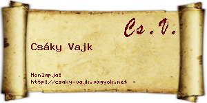 Csáky Vajk névjegykártya